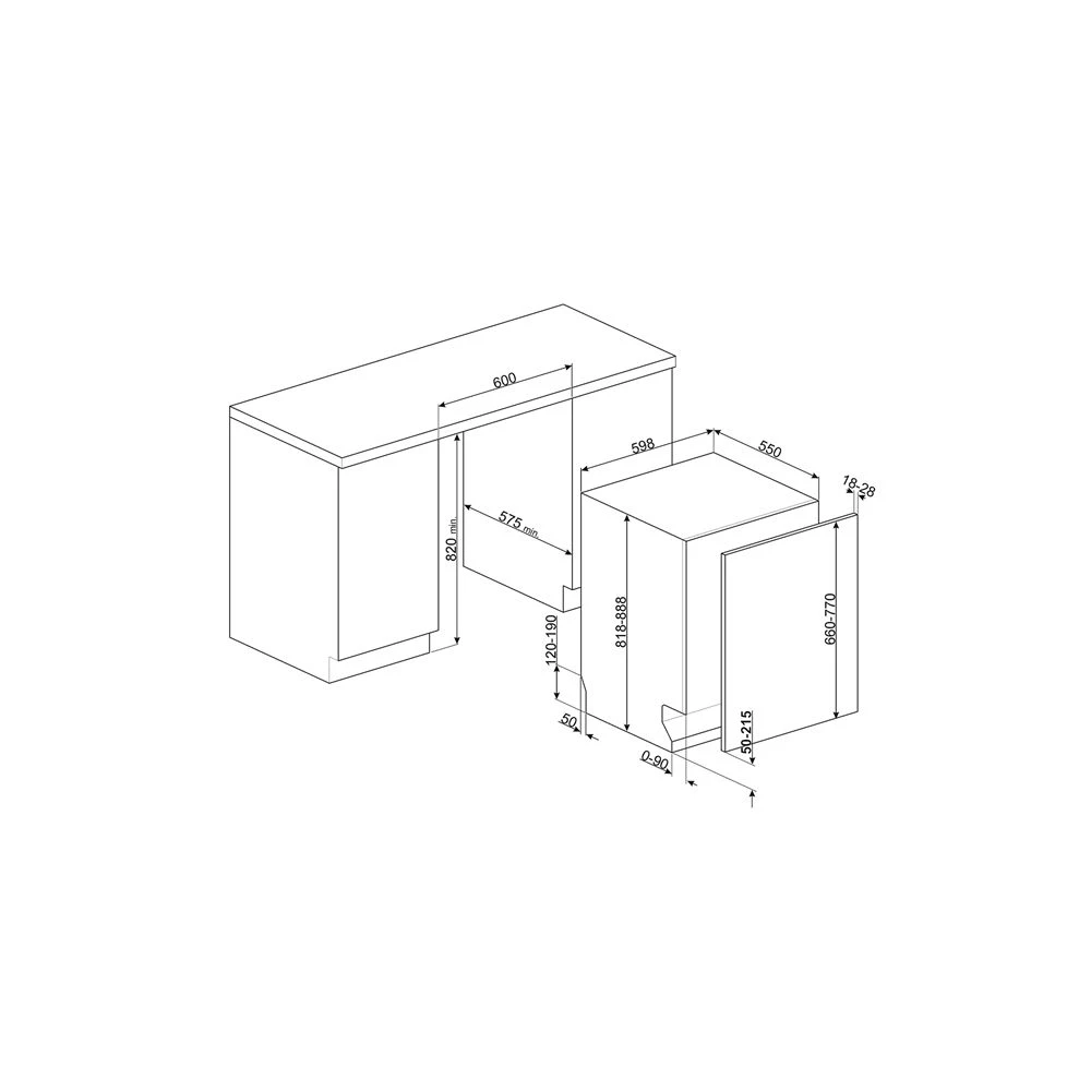 SMEG Danmark Smeg STL354C - Opvaskemaskine Til Integrering - Billede 6